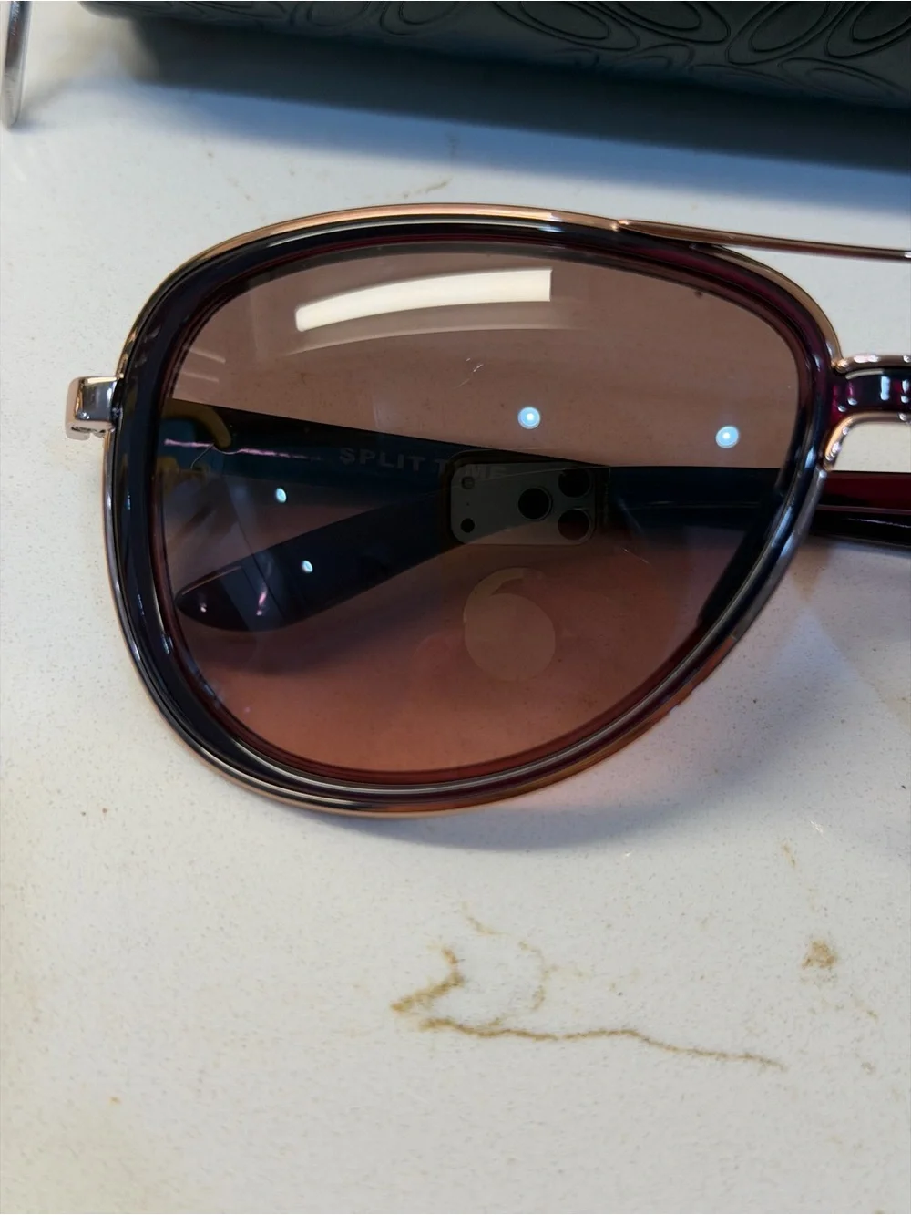 Oakley Split Time Women’s Brown Gradient Aviator Sunglasses with Matching Case